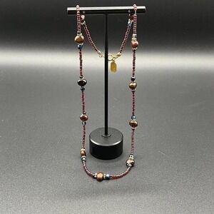 Stix & Stonz Necklace - Jewel Toned (deep red, purple, blue, bronze)